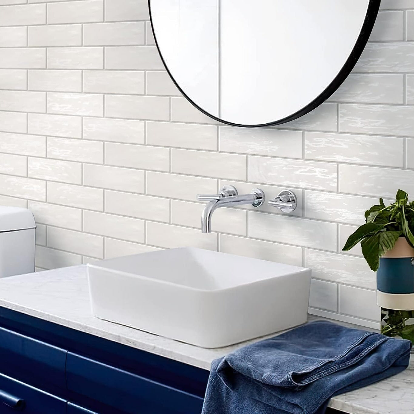 White 2.58 in. x 8 in. Polished Ceramic Subway Tile (5.38 sq ft/case)