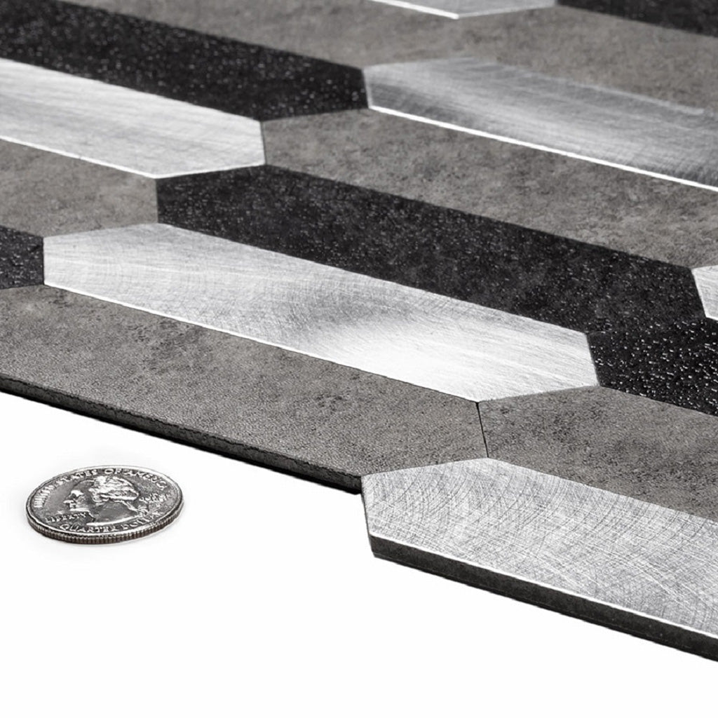 Gray 12x12 Honed Brick PVC Peel & Stick Tile (10 pack, 10 sq ft/case)