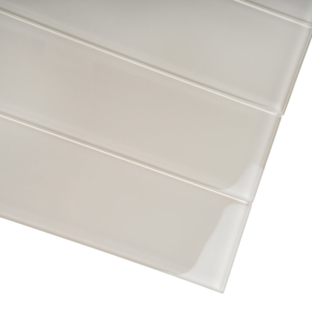 Warm Greige 3x12 Glossy Subway Glass Tile (20 pack, 5 sq ft/case)