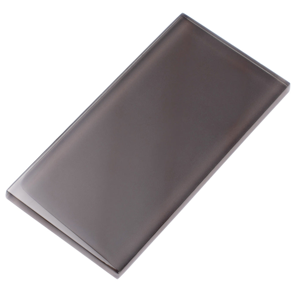 Ash Gray 3x6 Glossy Subway Glass Tile (40 pack, 5 sq ft/case)