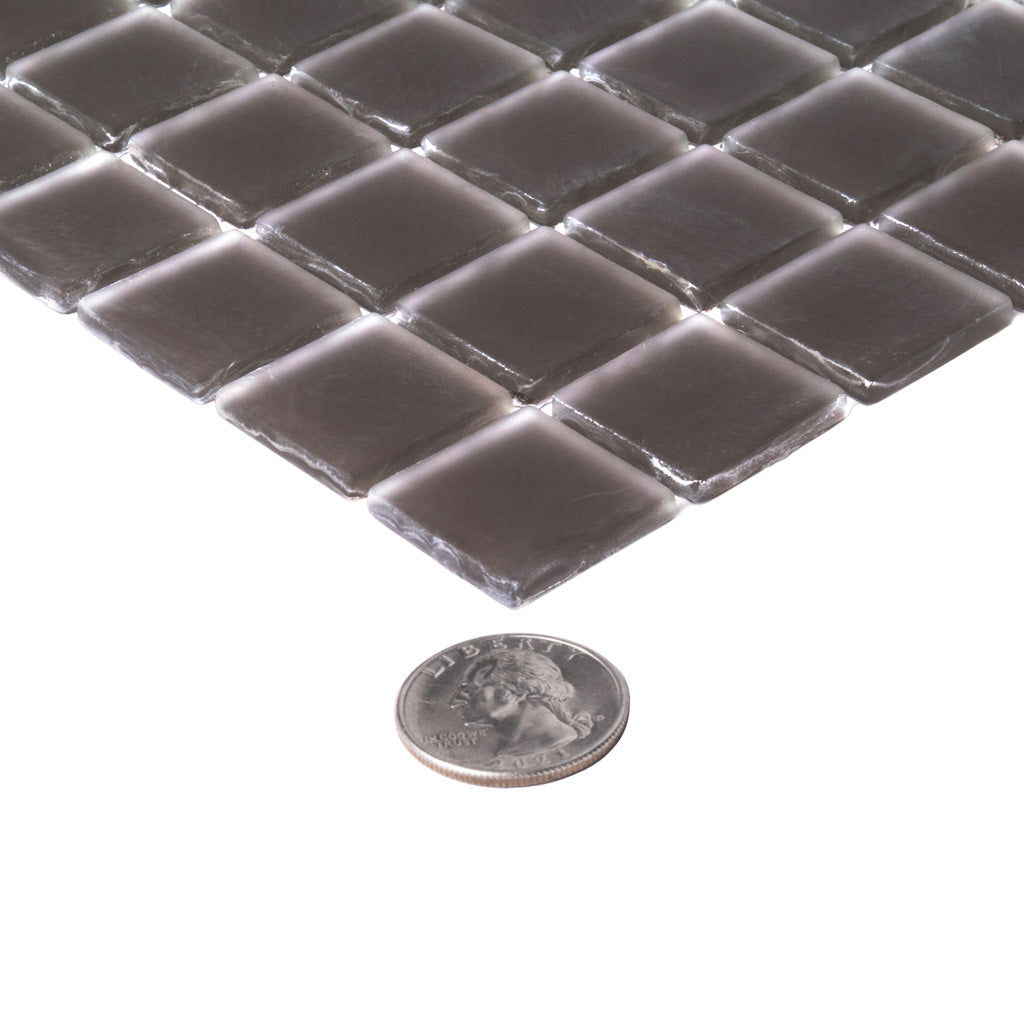 Ash Gray 12x12 Matte Square Glass Mosaic Tile (10 pack, 9.67 sq ft/case) - Sample