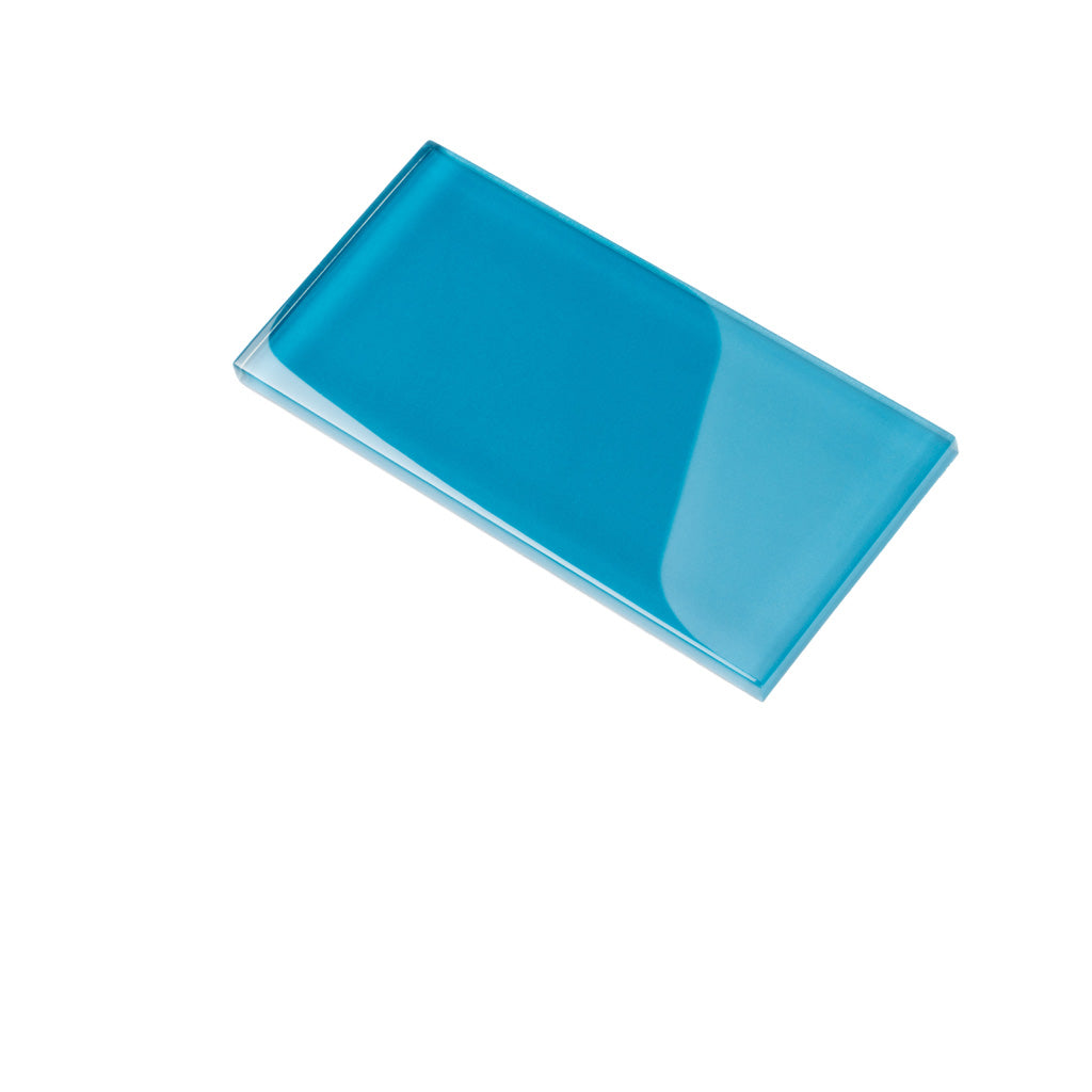 Cerulean Blue 3x6 Glossy Subway Glass Tile (40 pack, 5 sq ft/case)
