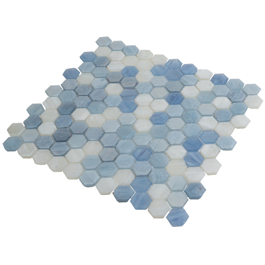 Light Blue 11x11 Glossy Hexagon Glass Mosaic Tile (10 pack, 8.63 sq ft/case)