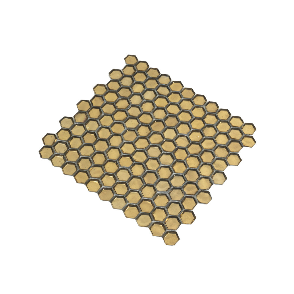 Gold 11x11 Glossy Hexagon Glass Mosaic Tile (10 pack, 8.63 sq ft/case)