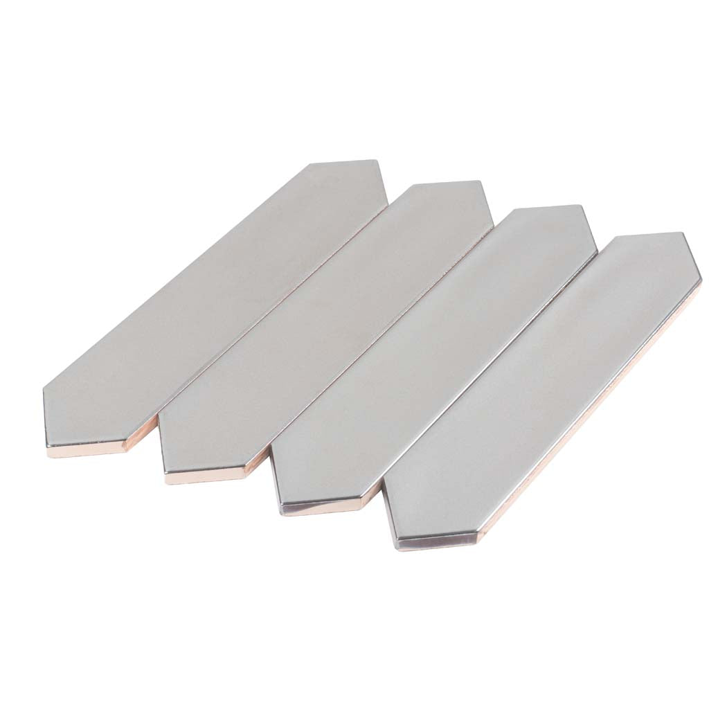Metallic Silver 2x10 Glossy Picket Ceramic Tile (44 pack, 5.38 sq ft/case)