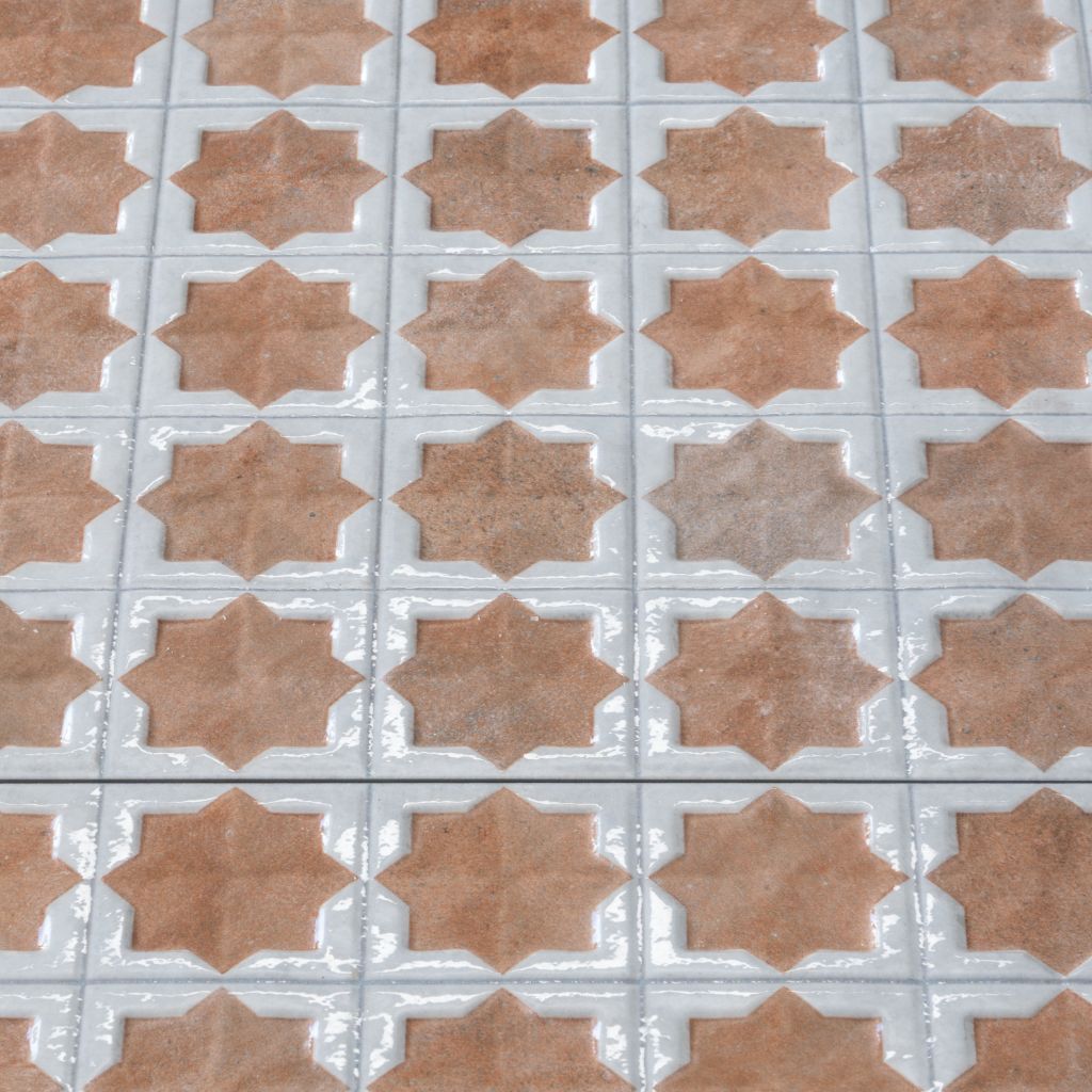 Nude Beige White 12x22 Matte Glossy Rectangle with Star Details Porcelain Large Format Tile (7 pack, 13.03 sq ft/case) - Sample