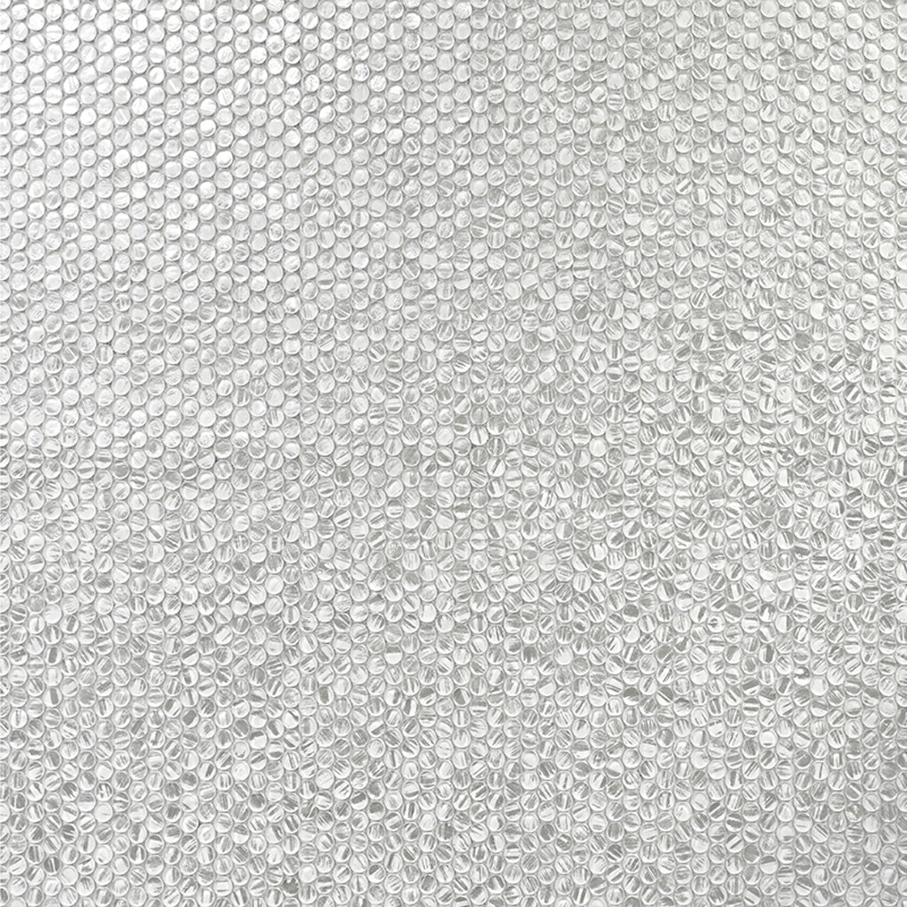 Silver 12x12 Glossy Penny Round Glass Mosaic Tile (10 pack, 10.34 sq ft/case) - Sample