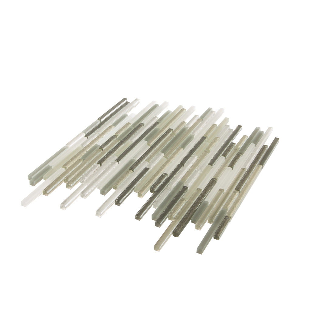 Beige 12x12 Glossy Matte Textured Brick Glass Mosaic Tile (5 pack, 4.83 sq ft/case) - Sample