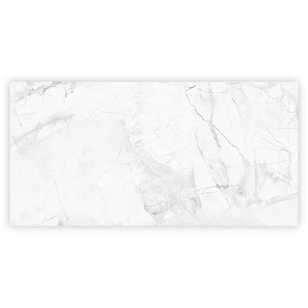 Bright White with Gray 24x48 Polished Porcelain Large Format Tile (2 pack, 15.5 sq ft/case)