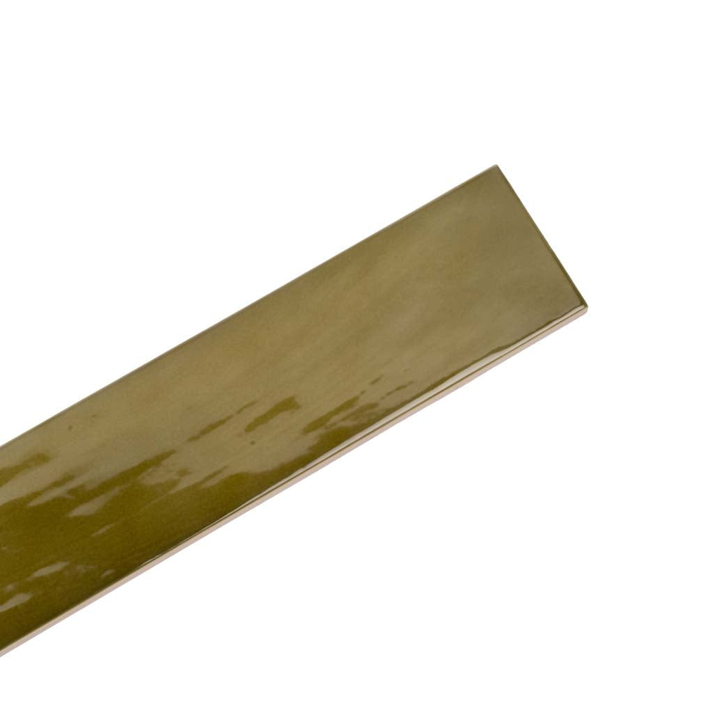 Olive Green 2.6x16 Glossy Ceramic Subway Tile (38 pack, 10.76 sq ft/case)