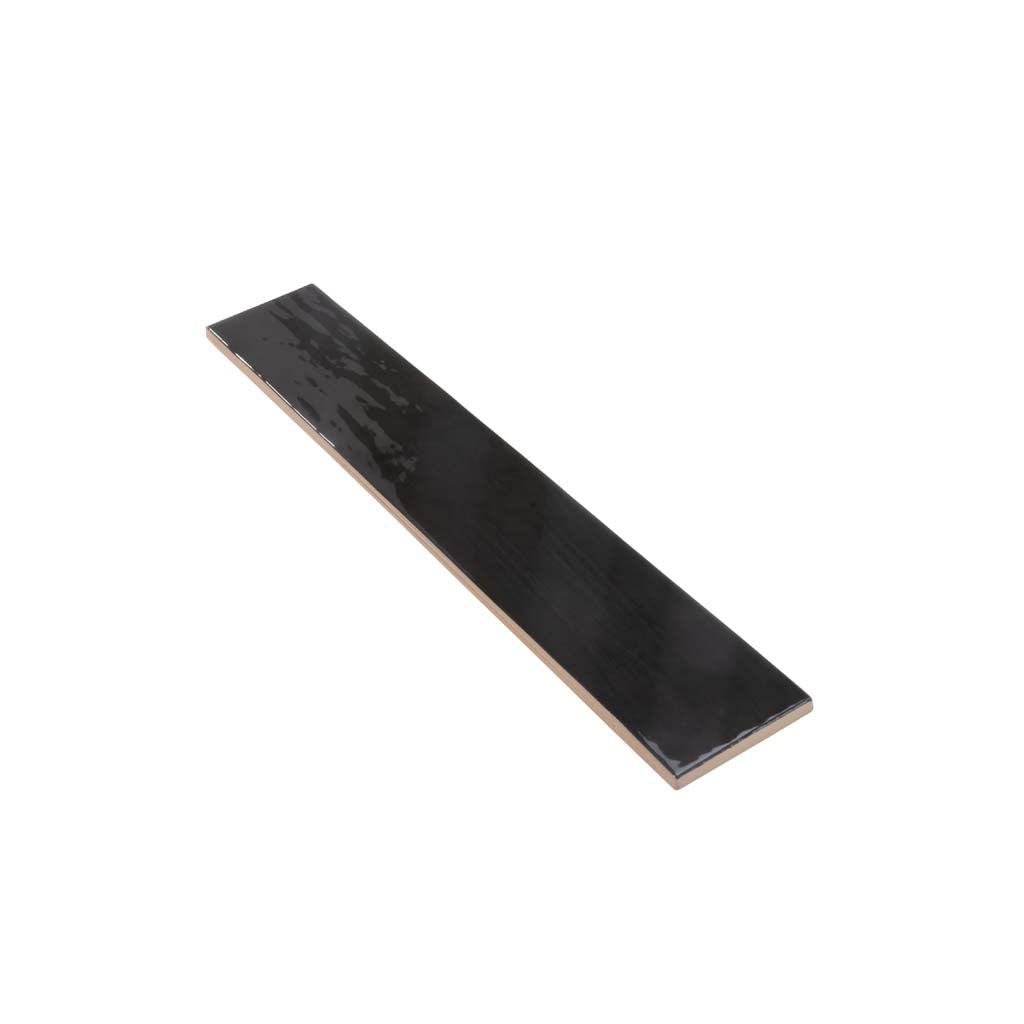 Black 2.6x16 Glossy Ceramic Subway Tile (38 pack, 10.76 sq ft/case)