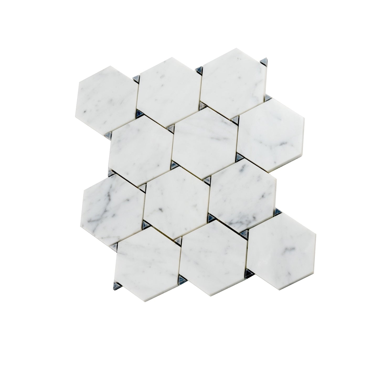 Cotton White 11x12 Polished Hexagon Marble Mosaic Tile (5 pack, 4.73 sq ft/case) - Sample