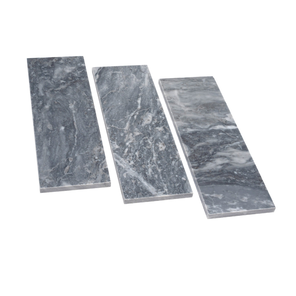 Gray 4x12 Subway Polished Marble Tile (15 pack, 5 sq ft/case) - Sample