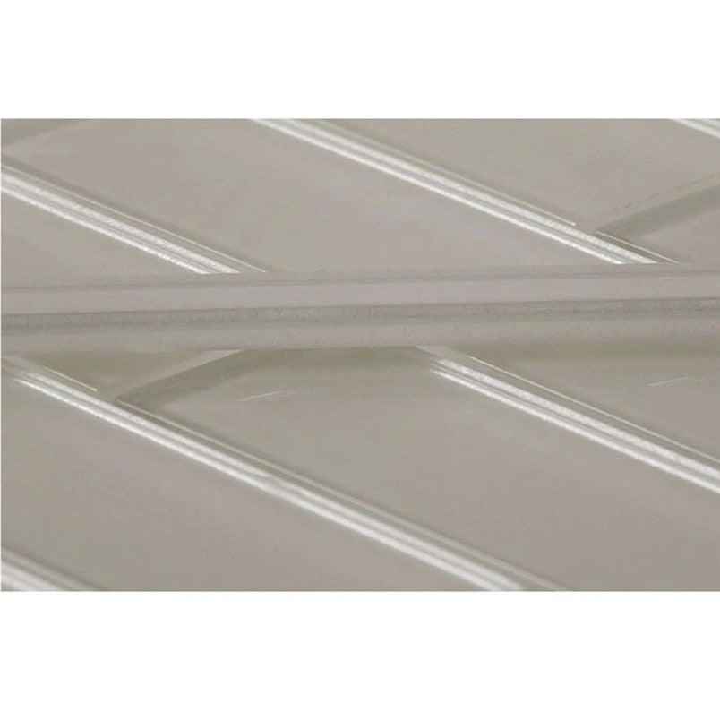 Snow White 0.5x12 Glossy Glass Pencil Tile Trim (10 pack, 0.5 sq ft/case)