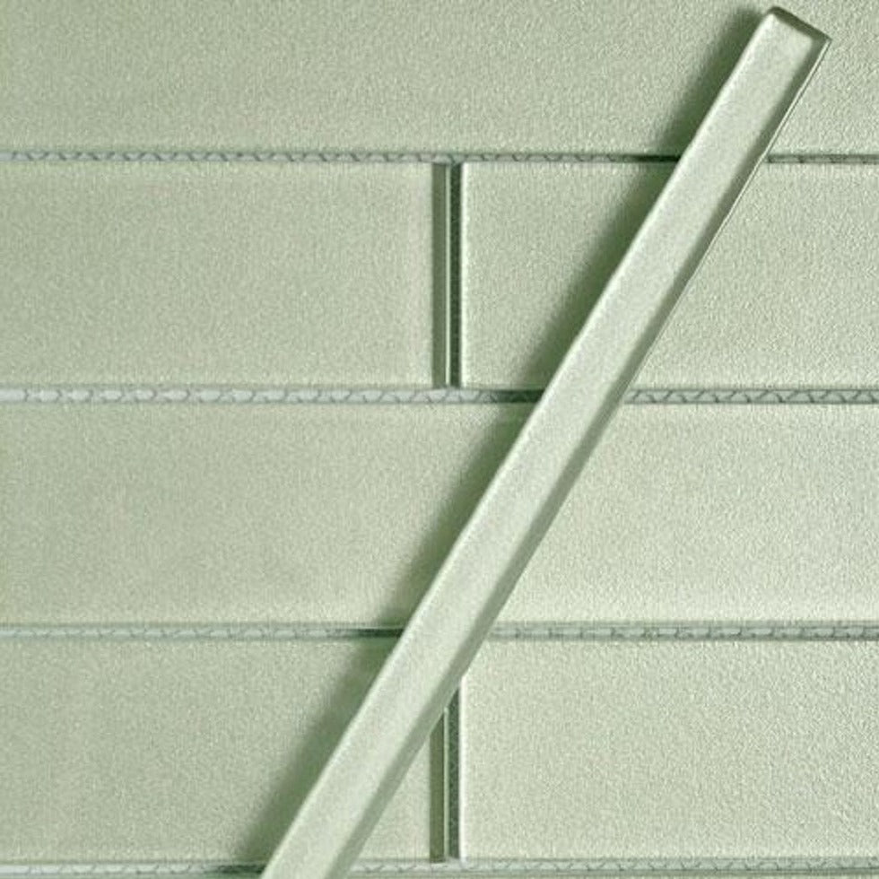 Light Green 0.5x12 Glossy Glass Pencil Tile Trim (10 pack, 0.5 sq ft/case)