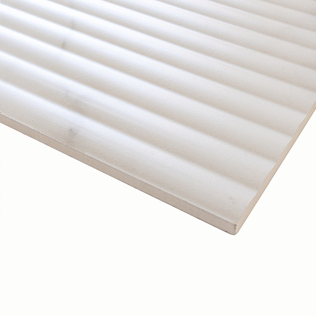White 12x36 Matte Fluted Ceramic Large Format Tile (4 pack, 11.63 sq ft/case)