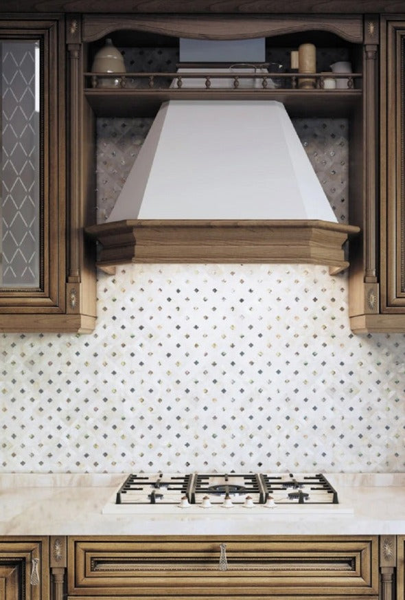 White 12x12 Polished Square Shell Mother of Pearl Mosaic Tile (20 pack, 20.33 sq ft/case) - Sample