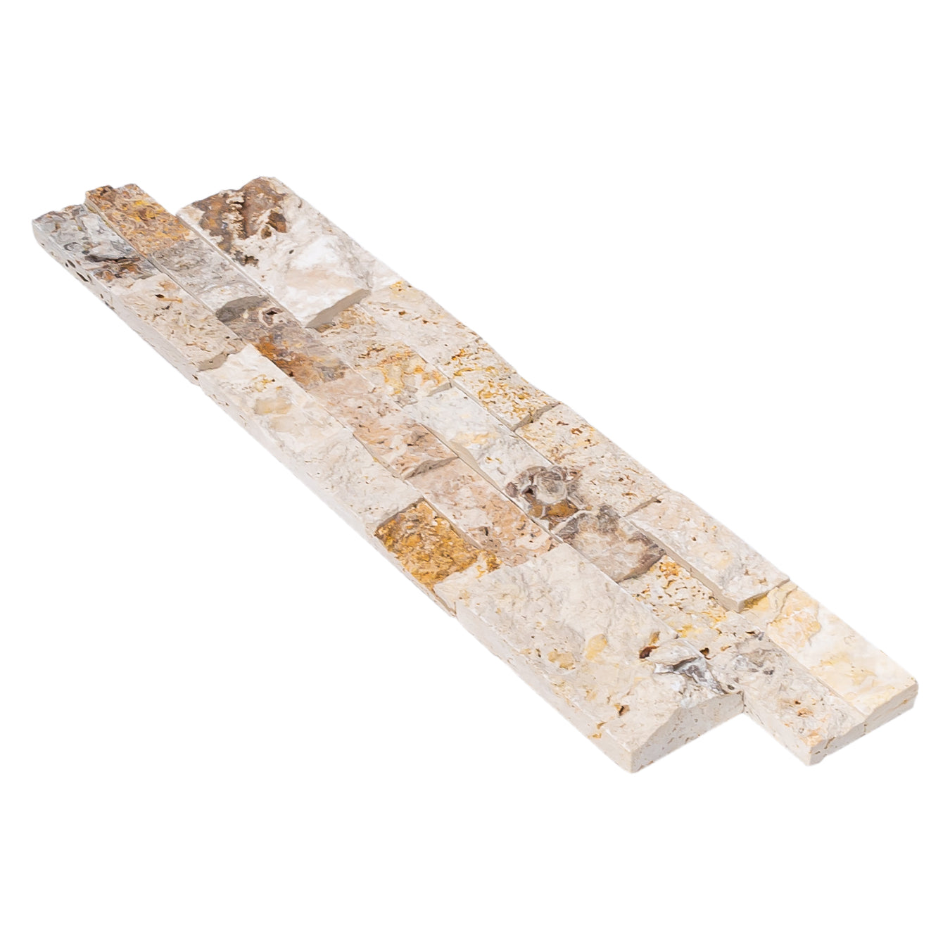 Leonardo Onyx Ledger 3D Panel 6"x24" Split-face Natural Travertine Wall Tile