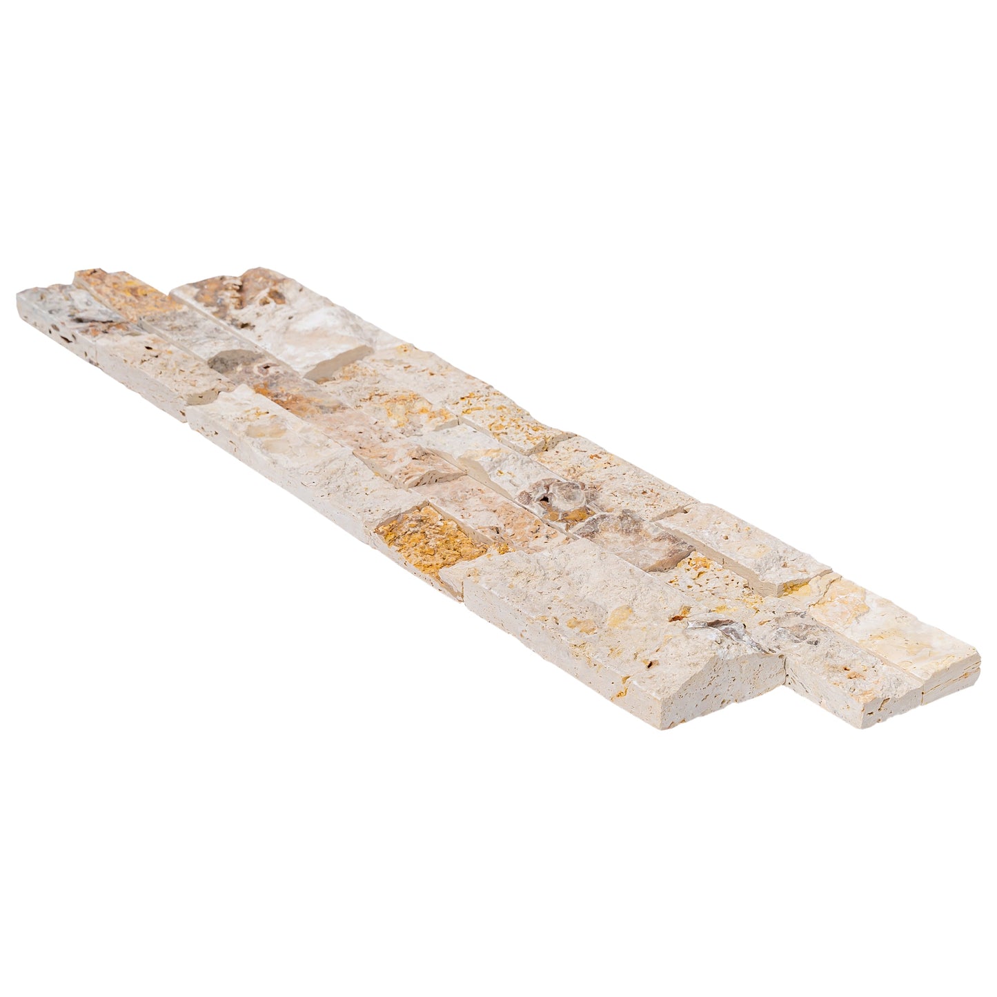 Leonardo Onyx Ledger 3D Panel 6"x24" Split-face Natural Travertine Wall Tile
