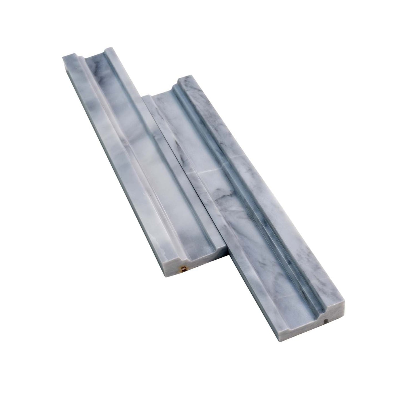 Gray 2x12 Polished Bardiglio Nuvolato Chair Rail Marble Tile Trim (10 pack, 1.667 sq ft/case)