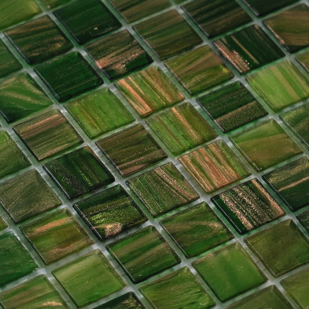 Moss Green 12x12 Glossy Uniform Square Glass Mosaic Tile (20 pack, 20 sq ft/case) - Sample