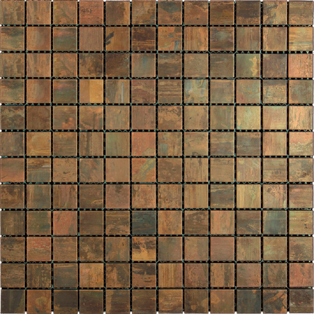 Bronze 12x12 Matte Square Metal Mosaic Tile (5 pack, 4.75 sq ft/case)