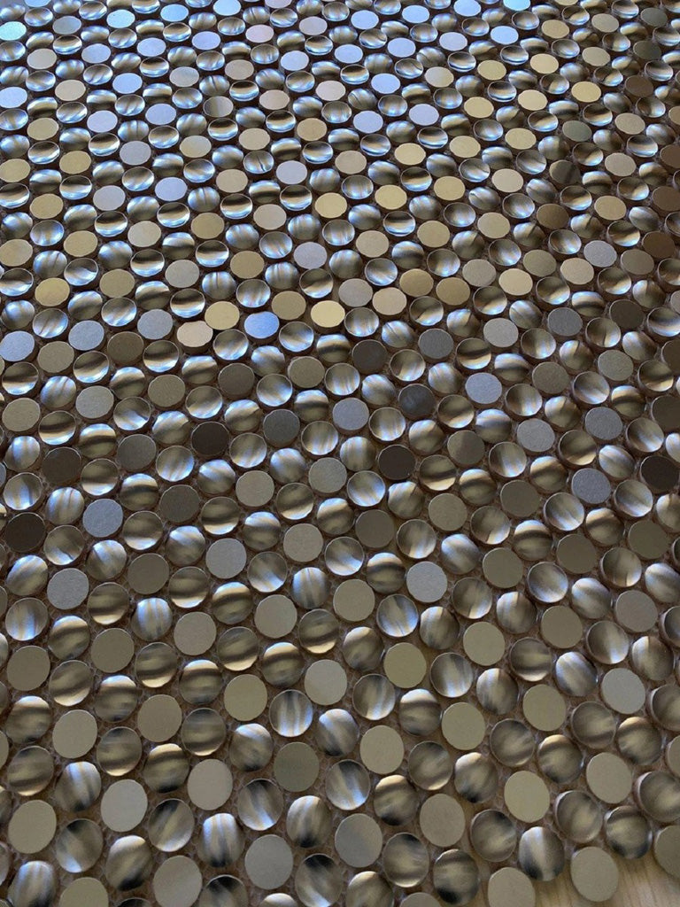 Anchor Gray 12x12 Polished Penny Round Metal Mosaic Tile (5 pack, 4.75 sq ft/case)