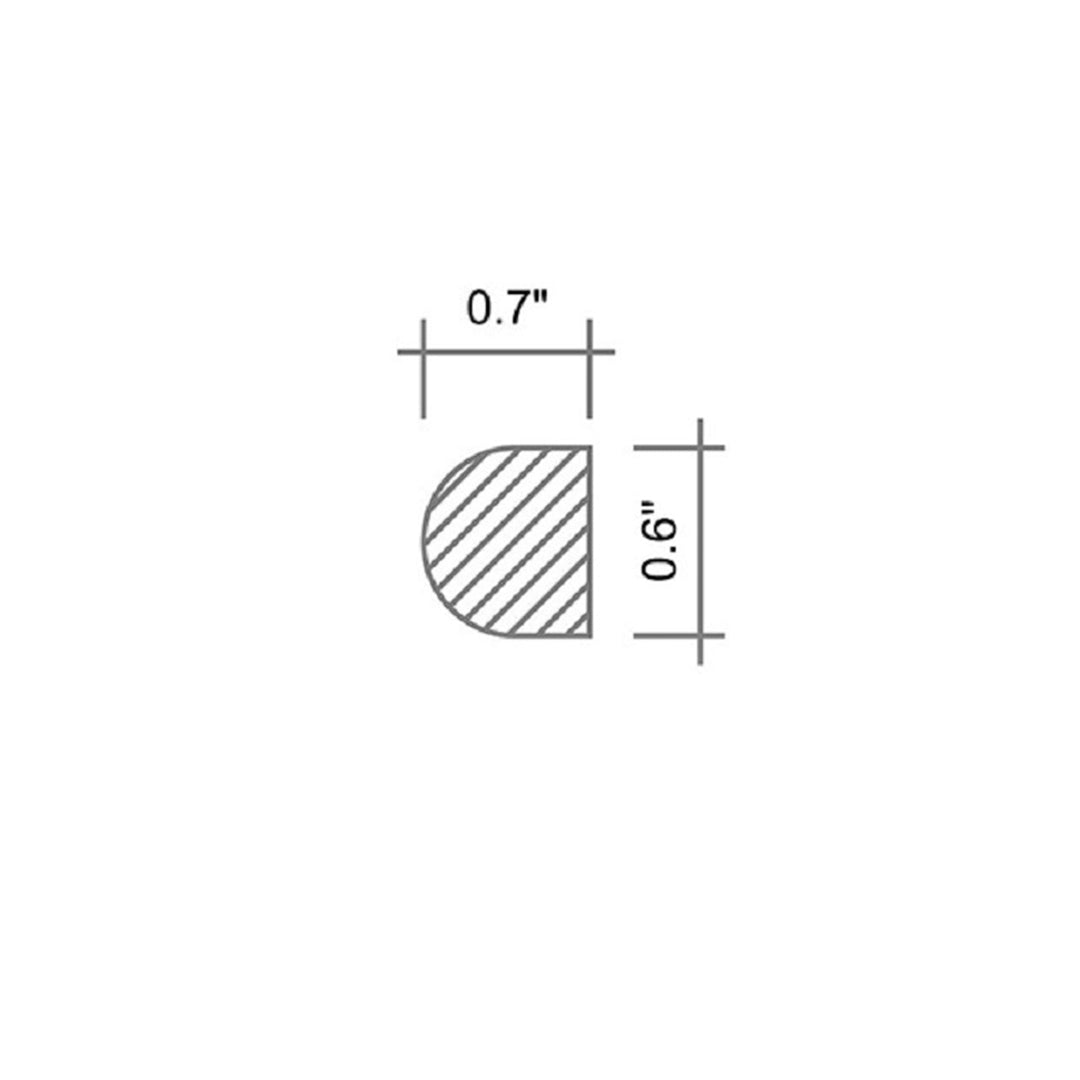 Gray 0.5x12 Polished Equator Pencil Marble Tile Trim (10 pack, 0.5 sq ft/case)