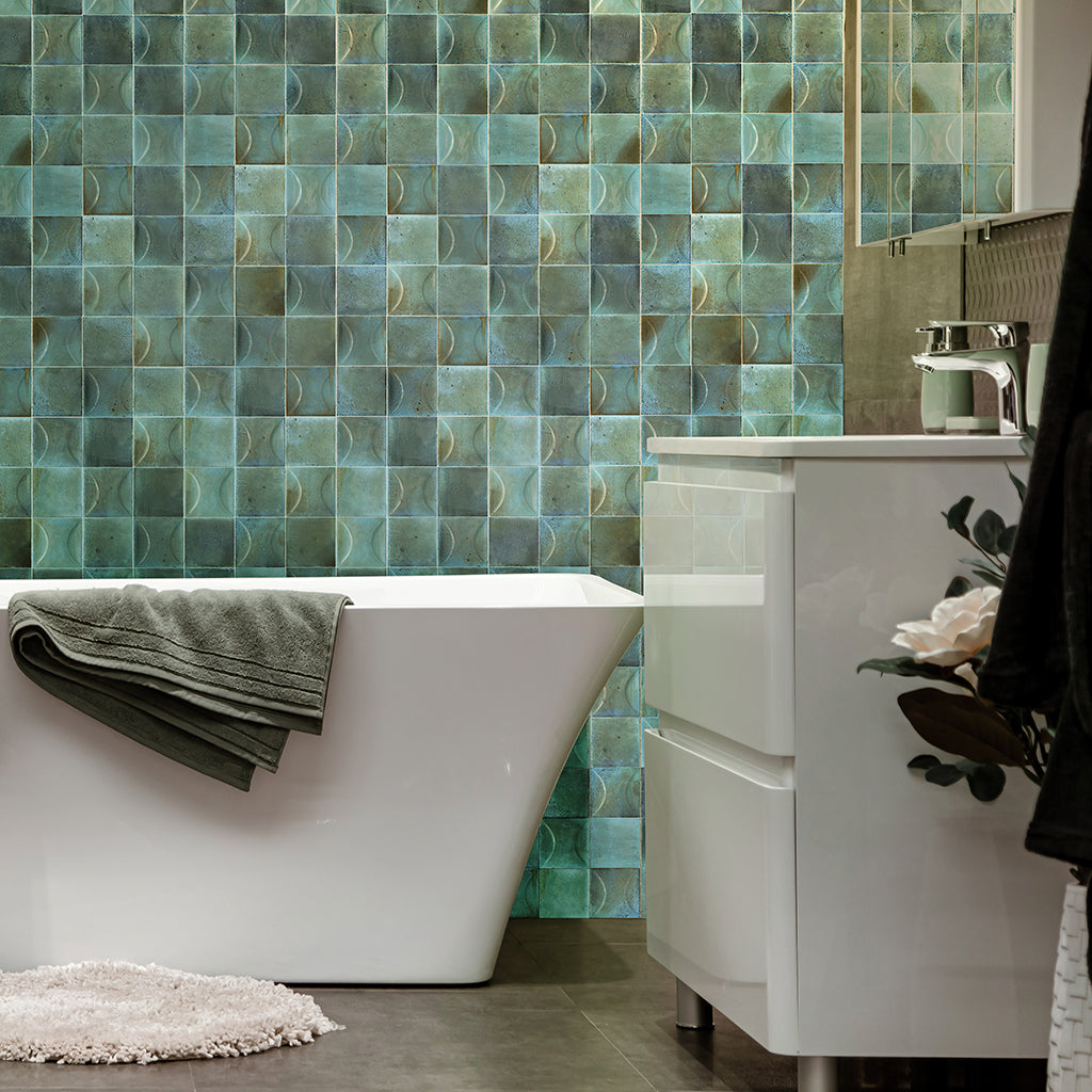 Blue 4x4 Glossy Square Ceramic Tile (60 pack, 6.46 sq ft/case)