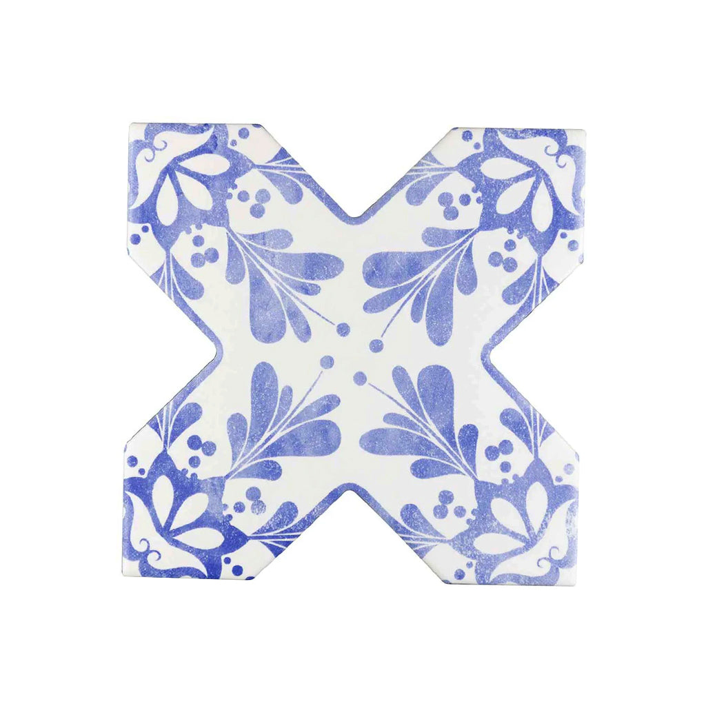 Cornflower Blue 5x5 Matte Ceramic Cross Deco Tile (27 pack, 5.37 sq ft/case)