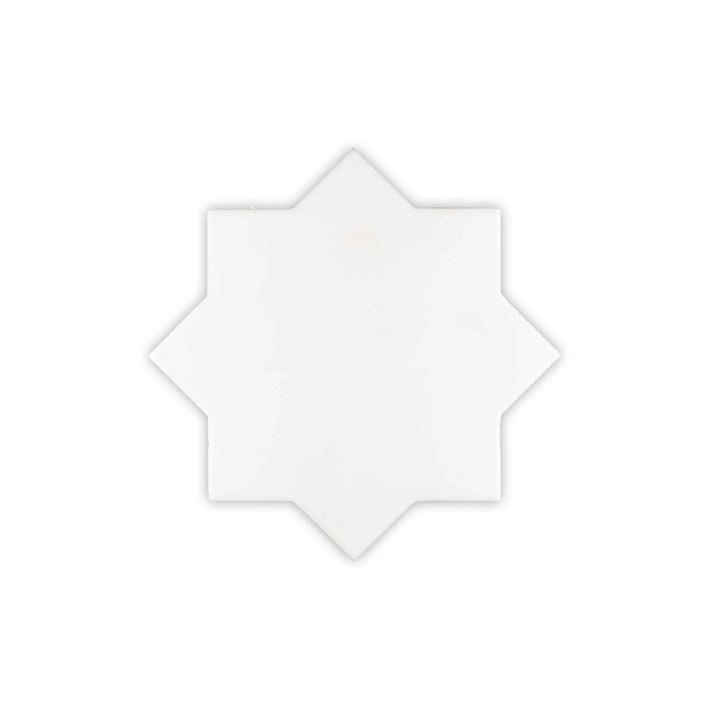 White 5x5 Matte Star Ceramic Tile (27 pack, 5.37 sq ft/case)
