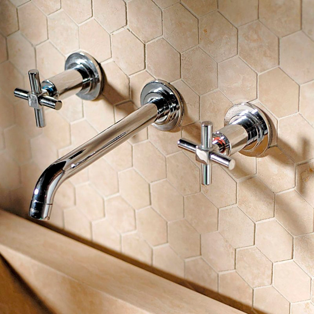 Chiaro Honed Filled Hexagon Travertine Mosaic