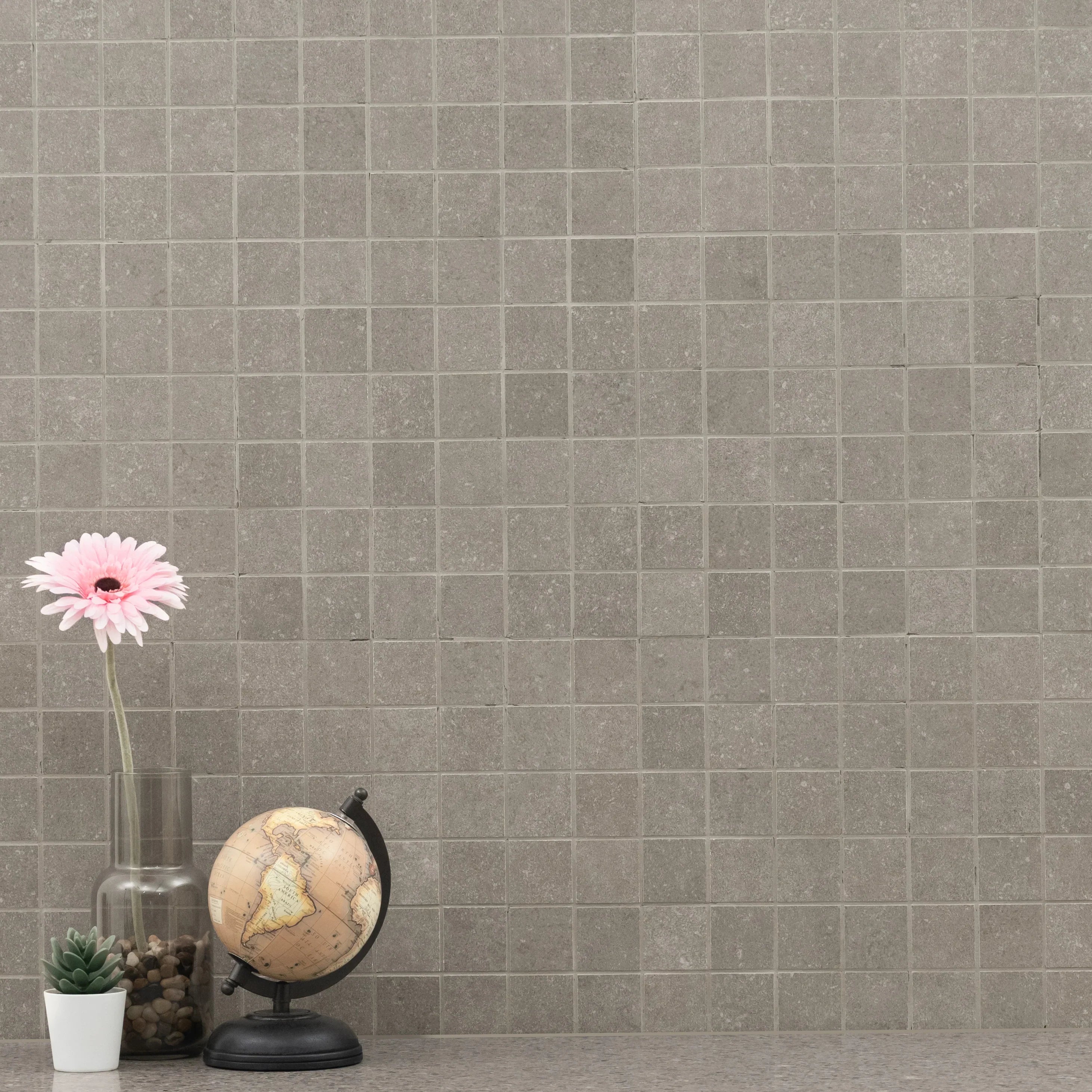 MSI Dimensions Gris Porcelain Mosaic Wall And Floor Tile