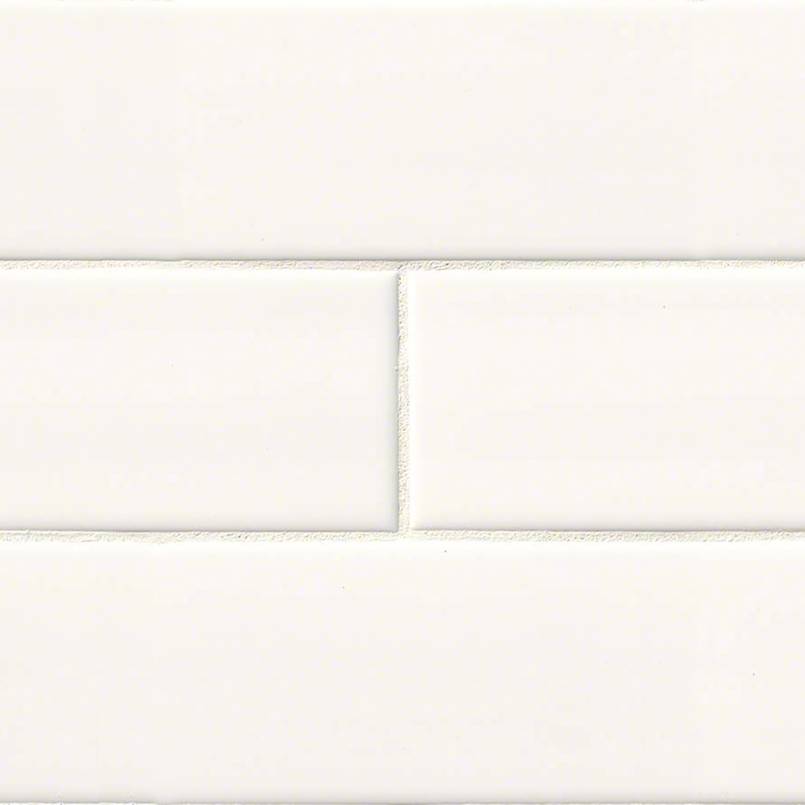 MSI White Glossy Ceramic Subway Tile - Domino Collection