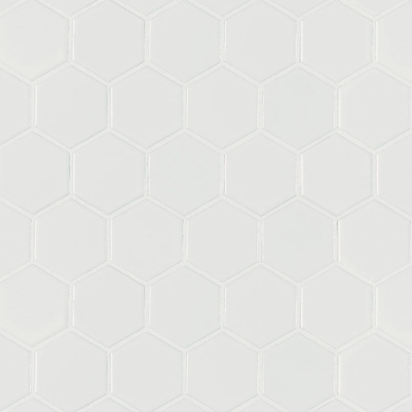 MSI White Hexagon Porcelain Mosaic Tile - Domino Collection