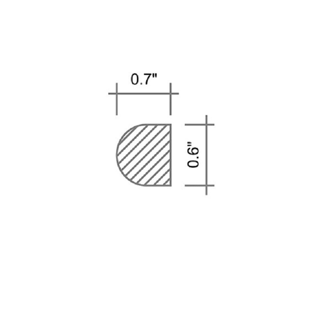 Eastern Black 0.5x12 Honed Pencil Marble Tile Trim (10 pack, 0.5 sq ft/case)