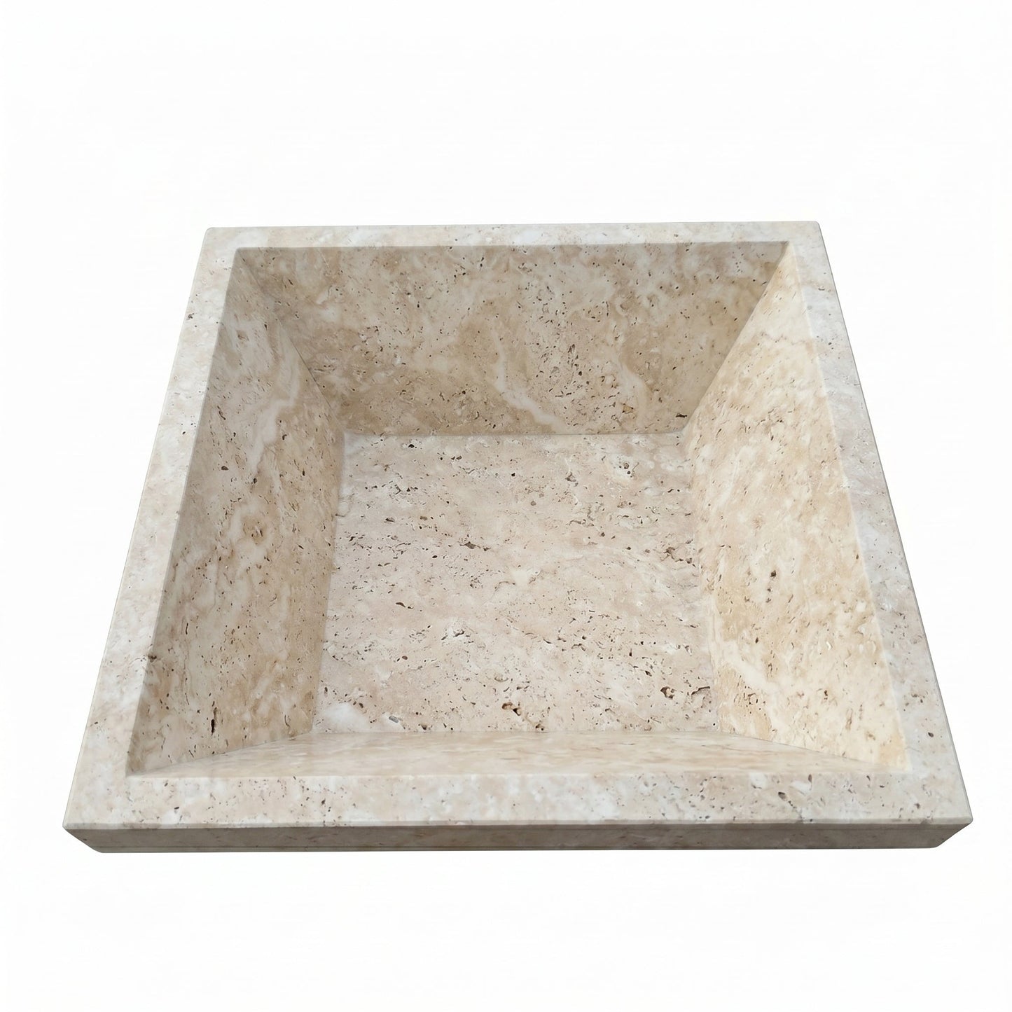Miletos Ivory Travertine Natural Stone Fire Pit
Dimensions: 24" W x 24" L x 8" H