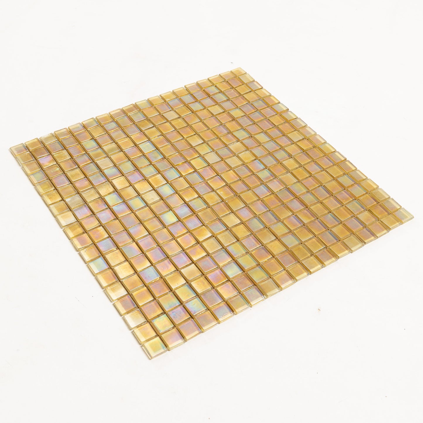 Light Shimmer Beige 12x12 Glossy Uniform Square Glass Mosaic Tile (20 pack, 18.69 sq ft/case) - Sample