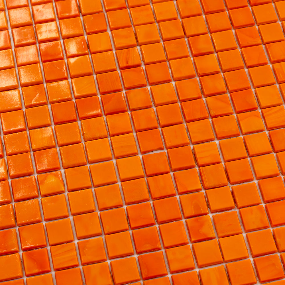 Red-Orange 12x12 Glossy Uniform Square Glass Mosaic Tile (20 pack, 18.69 sq ft/case)