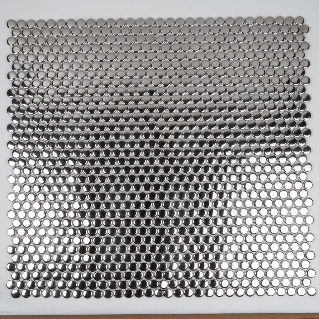 Metallic Silver 12x12 Glossy Penny Round Porcelain Mosaic Tile (10 pack, 9.87 sq ft/case)