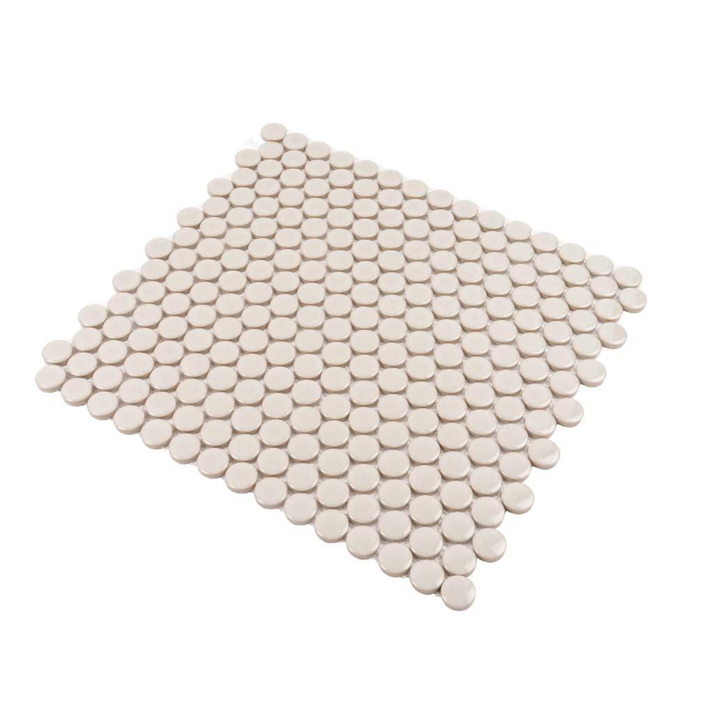 Portland Gray 12x12 Glossy Penny Round Porcelain Mosaic Tile (10 pack, 9.87 sq ft/case)