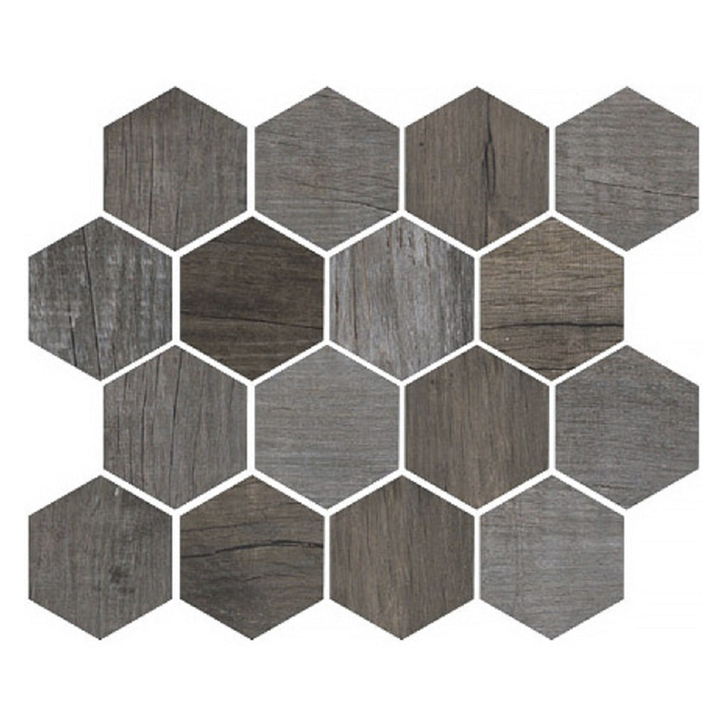 Ash Gray 10x12 Matte Hexagon Porcelain Mosaic Tile (5 pack, 4.02 sq ft/case)