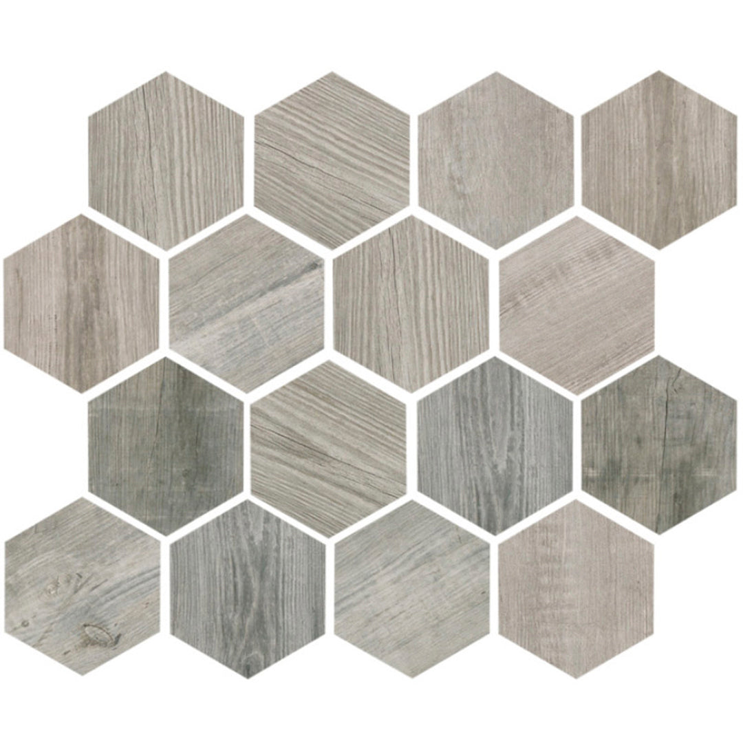 Gray 10x12 Matte Hexagon Porcelain Mosaic Tile (5 pack, 4.02 sq ft/case)