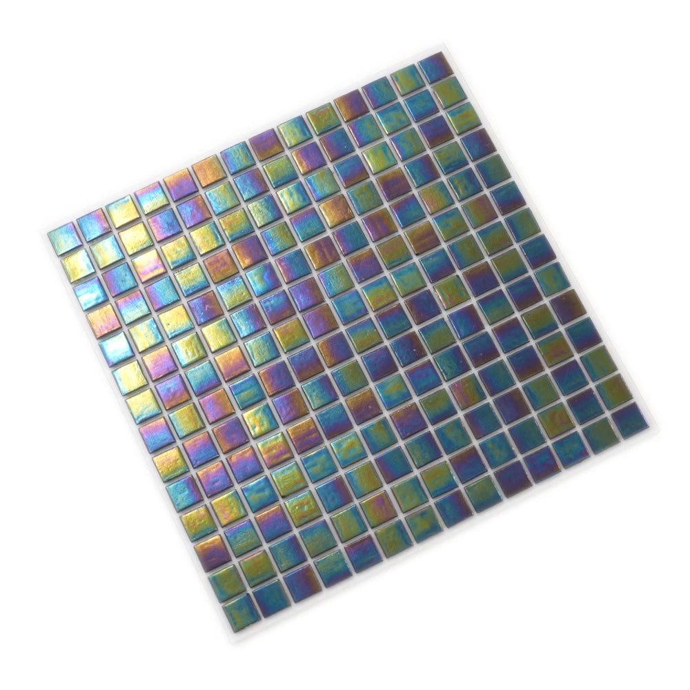 Black Iridescence 12x12 Glossy Uniform Square Glass Mosaic Tile (20 pack, 20 sq ft/case)