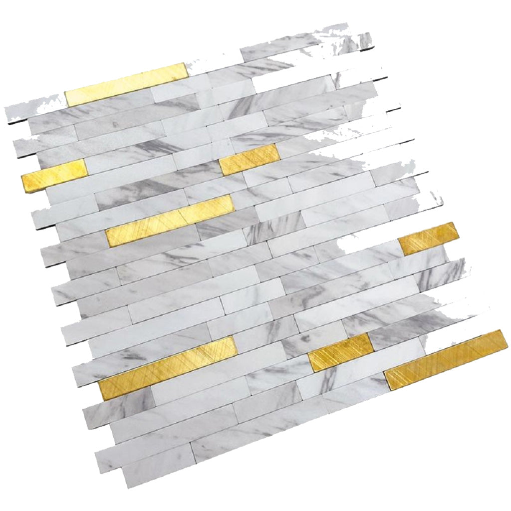 White Gold 10x12 Polished Brick PVC Peel & Stick Tile (10 pack, 9.26 sq ft/case)