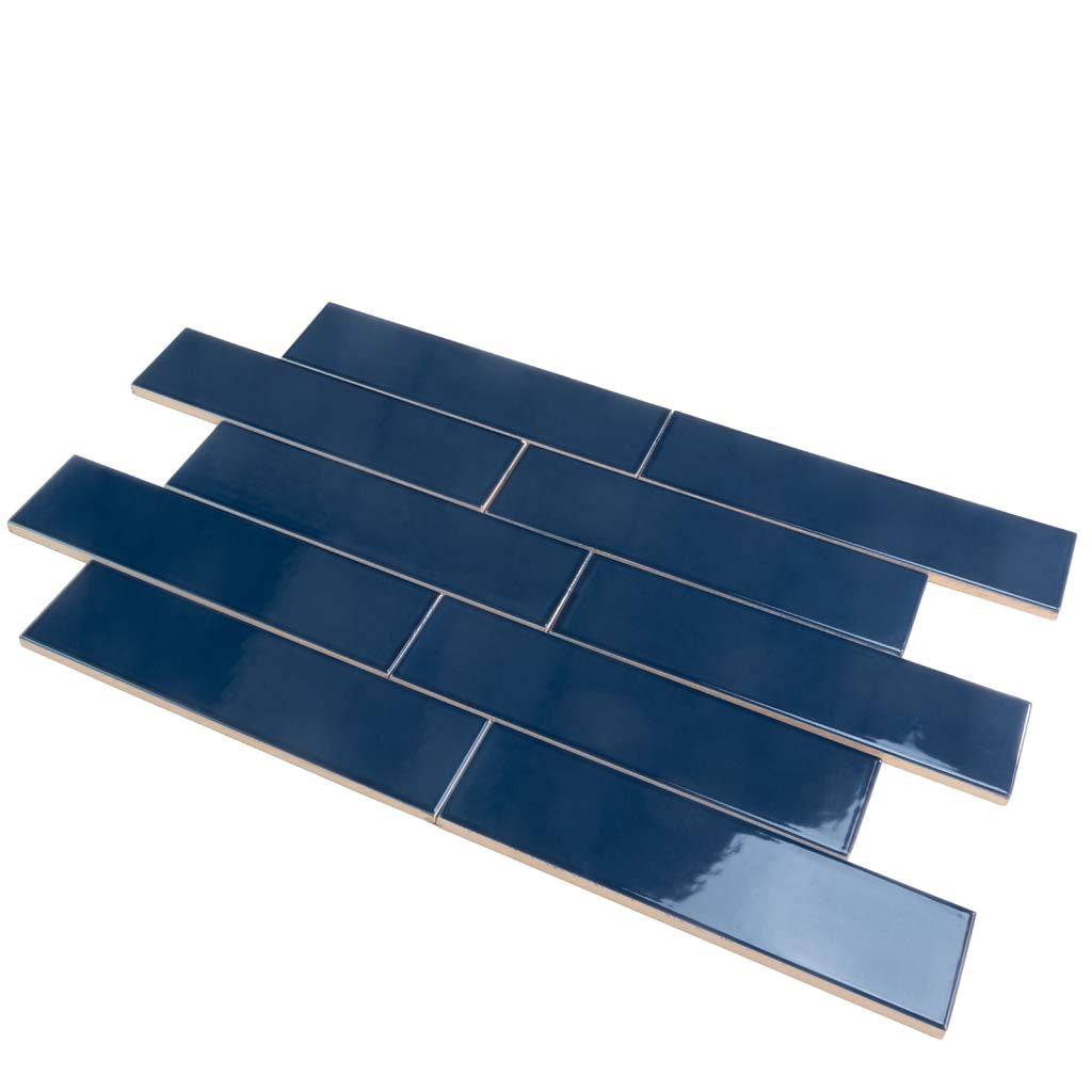 Blue 2x8 Glossy Ceramic Subway Tile (60 pack, 6.48 sq ft/case)