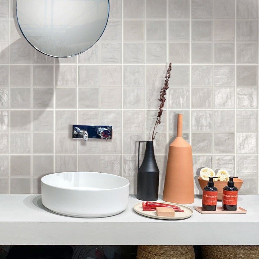 White 4x4 Glossy Matte Subway Ceramic Tile (50 pack, 5.38 sq ft/case) - Sample