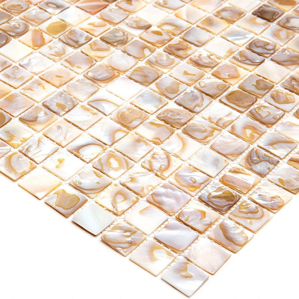Beige 12x12 Polished Square Shell Mother of Pearl Mosaic Tile (20 pack, 20 sq ft/case)