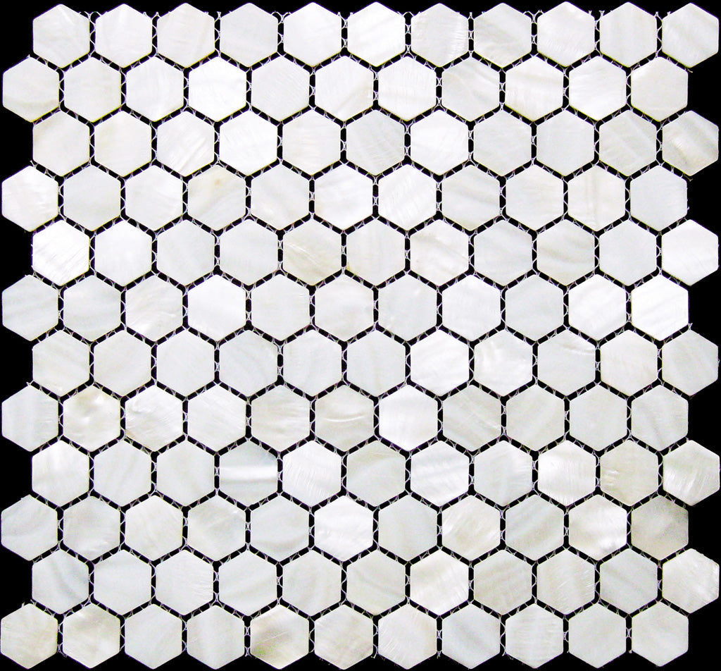 Chiffon White 12x12 Polished Hexagon Shell Mother of Pearl Mosaic Tile (20 pack, 18.69 sq ft/case) - Sample