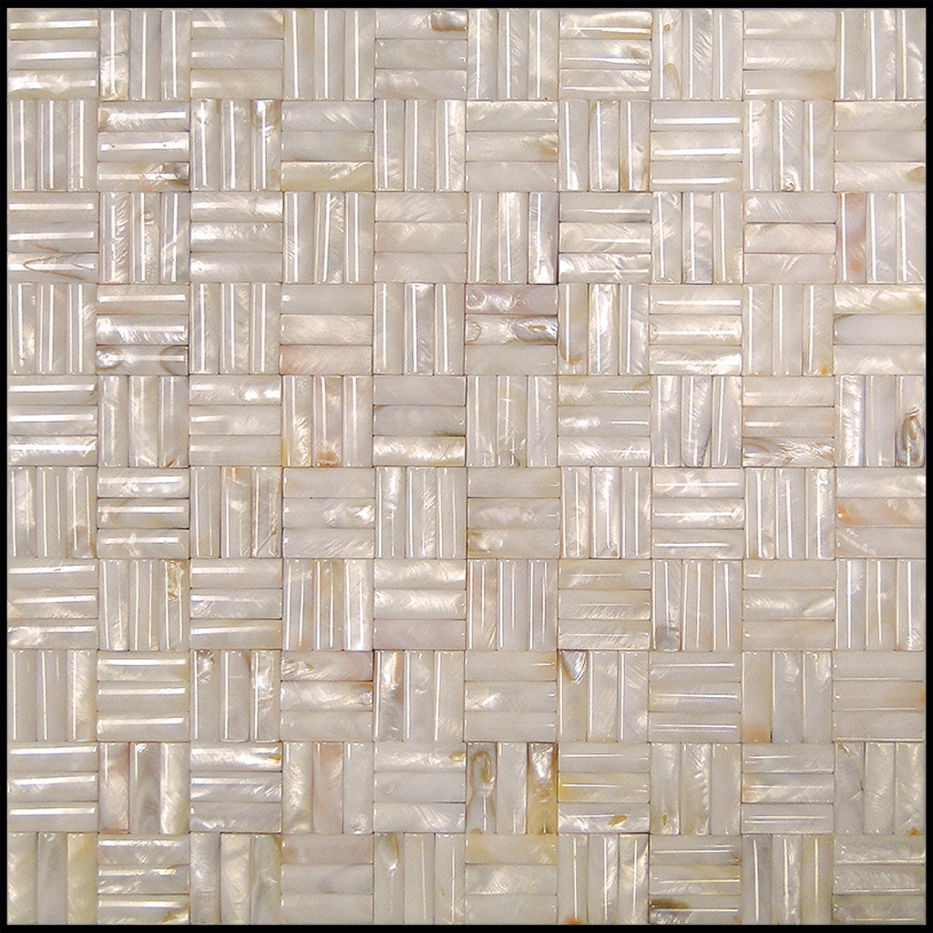 Shell White 12x12 Polished Brick Shell Mother of Pearl Mosaic Tile (20 pack, 19.34 sq ft/case)